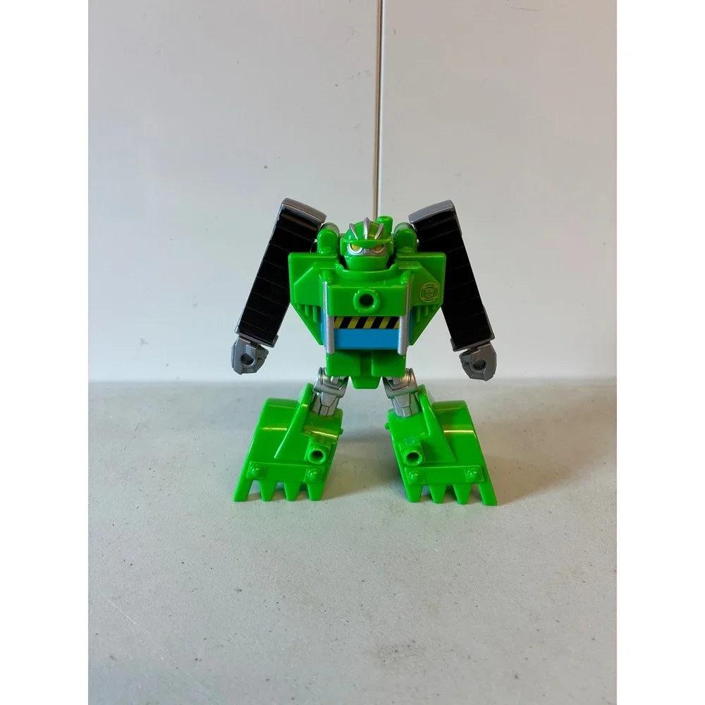 Transformers Rescue Bots Boulder the Construction-Bot Green Bulldozer Figure